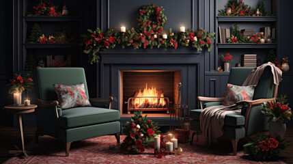 Festive Atmosphere: Living Room Decked Out for Christmas
