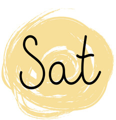 grunge icon day of the week, day of the week Saturday in a circle drawn with a grunge brush