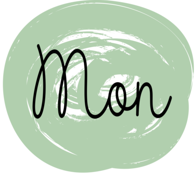 grunge icon day of the week, day of the week monday in a circle drawn with a grunge brush