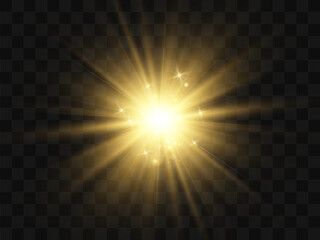 Bright beautiful star.Illustration of a light effect on a transparent background.	

