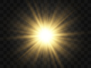 Bright beautiful star.Illustration of a light effect on a transparent background.	

