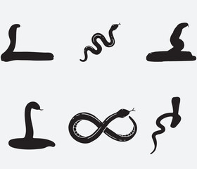 Vetor illustration Reptile snake or serpent flat icon for animal apps and websites