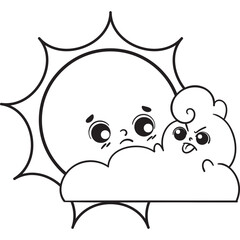 sun and cloud character