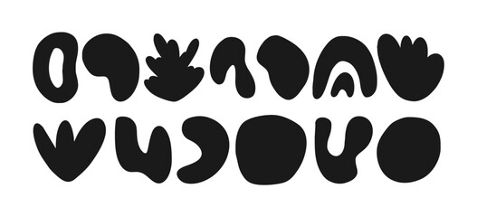 Set of various abstract shapes. Hand drawings. Modern fashion illustration. Flat design, cartoon drawing, vector.