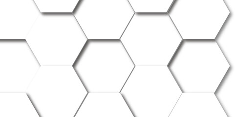 Seamless pattern with hexagons Pattern of white abstract hexagon wallpaper or background. Futuristic abstract honeycomb mosaic white technology background. geometric mesh cell texture.