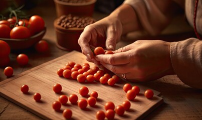 preparation of tomato seeds for sowing on the table, made with Generative AI