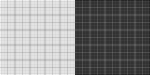 Sheet of gray graph paper with grid. Millimeter paper texture, geometric pattern. Lined blank for drawing, studying, technical engineering or scale measurement. Vector illustration