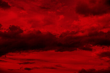sunset sky with dark clouds close up - texture