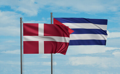 Cuba and Denmark flag
