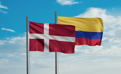 Colombia and Denmark flag