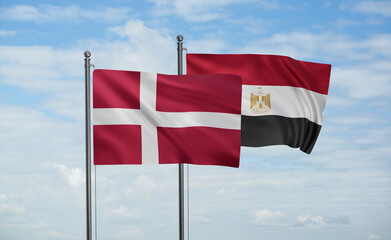 Egypt and Denmark flag