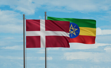 Ethiopia and Denmark flag