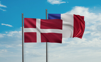 Denmark and France flag