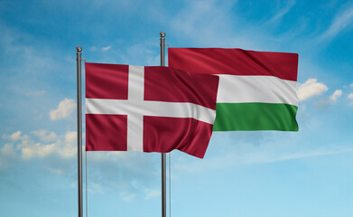 Hungary and Denmark flag