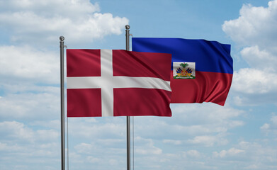 Haiti and Denmark flag