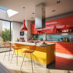 Vibrant and playful kitchen design