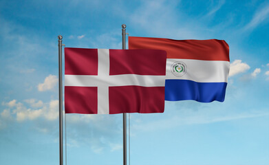 Paraguay and Denmark flag