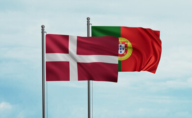Portugal and Denmark flag