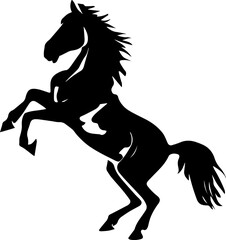 Basic vector artwork showing a horse in a rearing position.