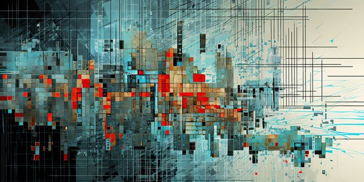 AI Generated. AI Generative. Abstract expressionism  illustration drawing painting ink poster background. Graphic Art