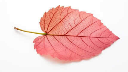 Close-up of a single leaf isolated on a white background.