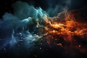 Fototapeta premium Spectacular Photo of Space. View of the Universe. Nebula Dance of Colors