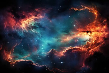 Spectacular Photo of Space. View of the Universe. Nebula Dance of Colors