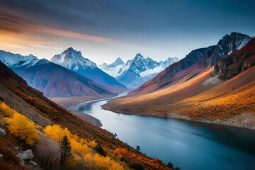 Fototapeta premium autumn in the mountains generated Ai.