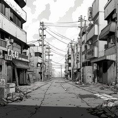 manga Styled empty street