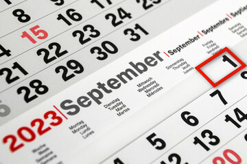 Deutscher Kalender und Datum  1. September 2023