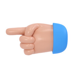 3d hand icon show push one finger forefinger counting illustration. Cartoon character. Business clip art isolated clipping path
