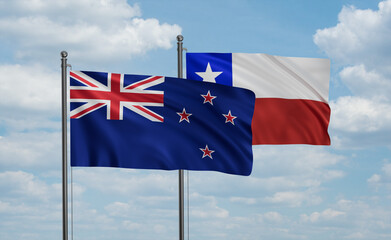 Chile and New Zealand flag