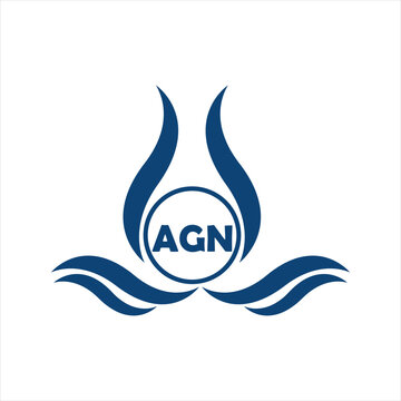 AGN letter water drop icon design with white background in illustrator, AGN Monogram logo design for entrepreneur and business.
