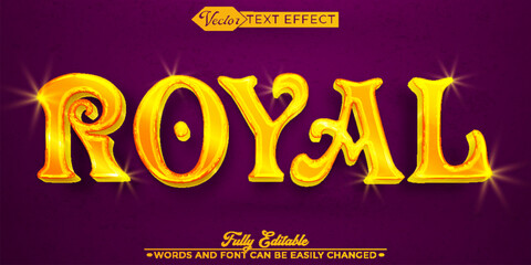 Luxury Golden Shiny Royal Vector Editable Text Effect Template