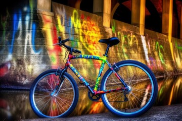 Bicycle graffiti. Generate Ai