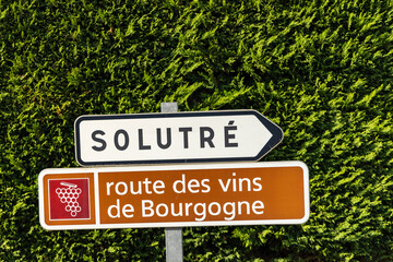 Wine road near Solutre, Burgundy, France