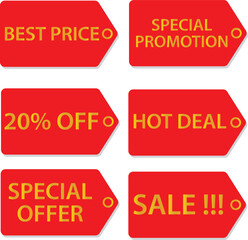 set of sale stickers / Label set / promotional stickers / best price sticker 