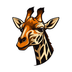 Naklejka premium Esport vector logo giraffe on white background side view, giraffe icon, giraffe head, giraffe sticker