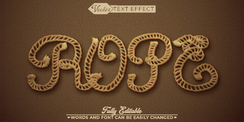 Brown Rope Vector Editable Text Effect Template © Anka Design