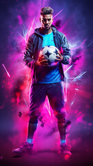 Soccer Player on a digital background
