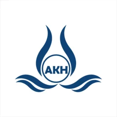 Deurstickers AKH letter water drop icon design with white background in illustrator, AKH Monogram logo design for entrepreneur and business.  © Ratna bati