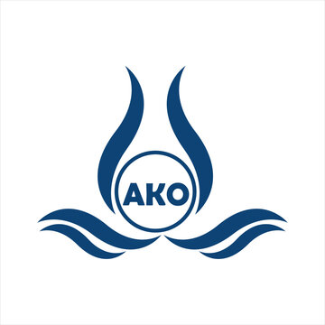 AKO letter water drop icon design with white background in illustrator, AKO Monogram logo design for entrepreneur and business.
