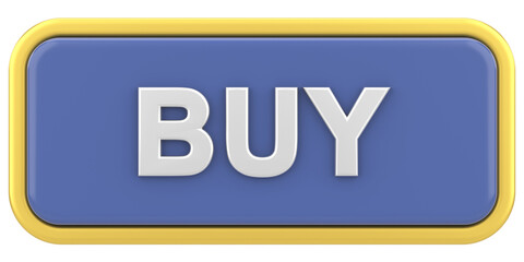 Buy button. 3D button. 3D illustration.
