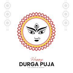 Happy Durga Puja Illustrations, Durga Face, Happy Navratri, Dussehra