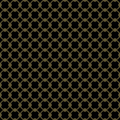 Seamless black and golden ornament in arabian style. Geometric abstract golden background. Pattern for wallpapers and backgrounds