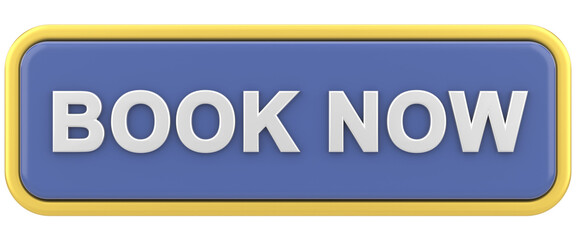 Book now button. 3D illustration.