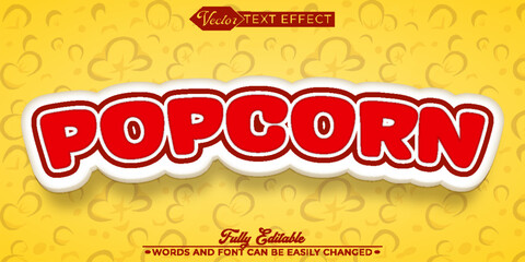 Cartoon Red Cinema Popcorn Editable Text Effect Template
