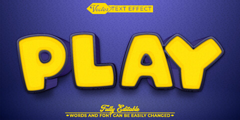 Cartoon Yellow Play Editable Text Effect Template