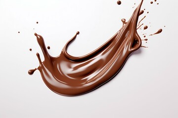 Flowing Chocolate Drip Isolated on White Background. Generative ai