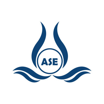 ASE letter water drop icon design with white background in illustrator, ASE Monogram logo design for entrepreneur and business.
